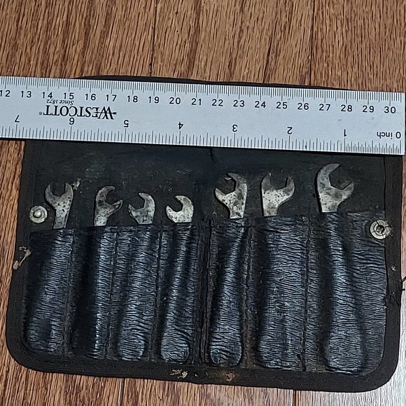 Antique CORNWELL 7-Piece OPEN END WRENCH SET in Pouch rare - Picture 14 of 16